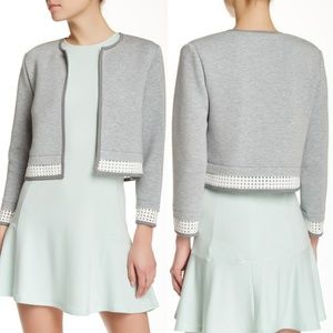 2 FOR $10 - Tahari Gray Larissa Crop Jacket